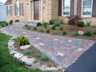 Multi-colored Paver Walkway with Stone Border