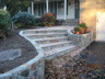 Curving Stone Retaining Walls and Stairs