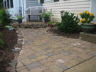 Vintage Paver Walkway with Natural Stone Border